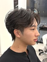 ブラウン(Brown) MEN’S/リバースセンターパート/フェザーパーマ/藤沢美容院