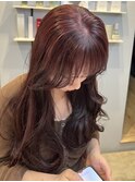 髪質改善カラー×ワインレッドカラー×ロング【みつ】