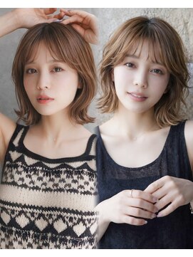 カライングドゥ(ing deux) 高円寺ミディアムレイアー切りっぱなしボブ