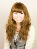 前髪パッツンのエアリーウェーブ