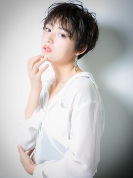 カバーヘア ブリス 戸田公園西口店(COVER HAIR bliss) モードな黒髪小顔マニッシュショートw戸田公園20代30代40代