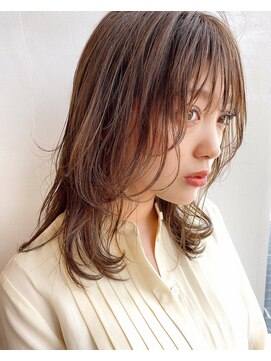 アリスバイアフロート 自由が丘(ALICe by AFLOAT) ネオウルフレイヤーくびれミディアッシュブラウン