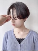 【morio 原宿】黒髪ハンサムショート　刈り上げ　前髪なし