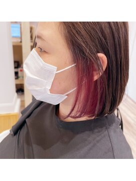 ロエネ(LOENE) 【ルイstyle】耳からチラリ★パープルピンクのイヤリングカラー