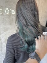 ニコア 千葉(nicoa)&nbsp;インナーカラー/モスグリーン/アッシュブラック[千葉/千葉駅]