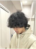 MEN'S HAIR/カルマパーマ/マッシュパーマウルフアッシュブラック