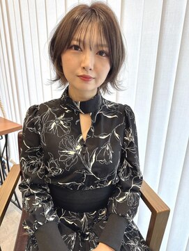 リンクス 東戸塚店(LINKS) 小顔ショートボブ×顔周りレイヤー グレーベージュ