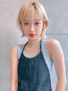 レニーバイエース(LANY by ACE) LANY横浜　ホワイトベージュ×くびれボブ