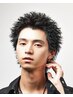 カット+スパイキーパーマ［大阪/メンズカット/メンズパーマ/メンズ/眉毛］