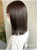 ナチュラルストレートロブ外ハネボブミニウルフマロンベージュ
