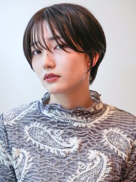 マッシュ レイヤーボブ ダークグレージュ シースルーバング