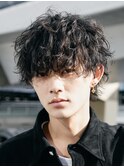 大分ゆるめシャドウパーマメンズカットシースルーマッシュウルフ