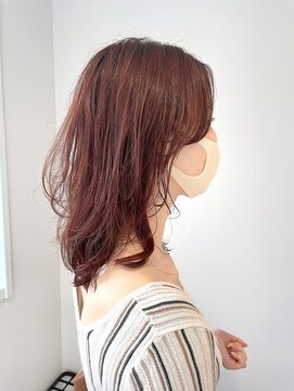 ゴーズゴードットビー 吉祥寺(go s go .b) 流行りの小顔顔まわりレイヤーミディウルフオレンジ風【吉祥寺】