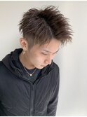 アップバング×七三分け×ツーブロック