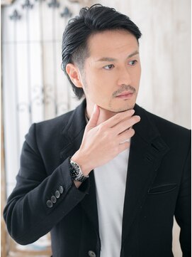 メンズヘア ビーセカンド 草加店(MENS HAIR B-2) ツーブロック刈り上げ黒髪バーバースタイルO