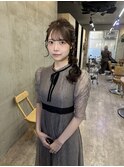 ヘアセット/サイド編みおろし/パーティーヘア/小顔/学割