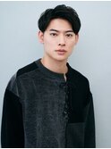 大人メンズビジネス束感アップバングリクルートショート