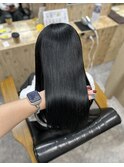 暗髪でも透明感◎地毛風カラー×セミロング