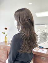 ヘアー アイス 御器所本店(HAIR ICI) 大人美人艶カラーベージュ小顔カット透明感レイヤーロング