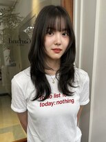 ガーランドギンザ(Garland Ginza)&nbsp;セミロングレイヤーカットオリーブグレージュ前髪カット