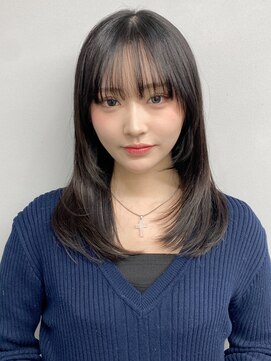 エトラ 渋谷店(etora) 小顔 前髪 レイヤーカット ダークブルー ワンホンヘイヤー "