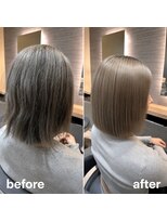 アース 渋谷店(HAIR&MAKE EARTH) ハイトーンボブ美髪縮毛矯正