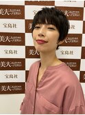 大人かわいいマッシュショートのオリーブアッシュ「熊谷安史」