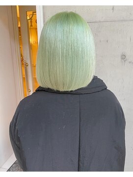マーシアバイアルティナ 蒲田店(Marcia by artina) ロブヘア_ペールグリーン_ハイトーンボブ2