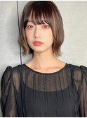 くびれショート ボブ ベージュカラー ハイライト