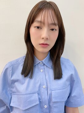 ハニーシブヤ(HONEY shibuya) 小顔くびれシルエットぱつっとミディ☆シルキーベージュ