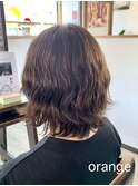 【大分賀来】外ハネミディアム波巻きパーマアッシュカラー