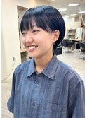 【soso 伊勢田】丸みショート×ブルーブラック【横浜/ブリーチ】