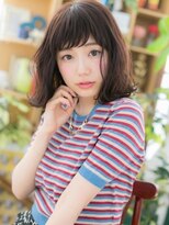 カバーヘア ブリス 志木南口駅前店(COVER HAIR bliss)&nbsp;斜めバング黒髪外ハネカールミディアムボブc5志木20代30代40代