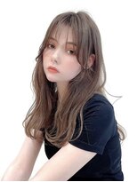 ロングレイヤーグレージュカラー透明感ベージュ20代30代40代銀座