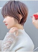 前髪あり小顔つや髪顔まわり簡単スタイリングショートボブS90