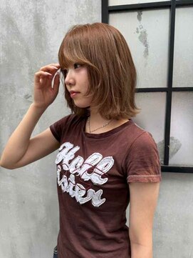 ダブル(W) ブラウンベージュ/顔周りレイヤー