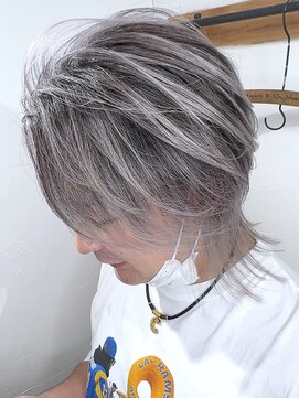 ブレイズヘアー(BLAZEhair) 【透明感ハイトーン】ホワイトバレイヤージュ×ブリーチ３回