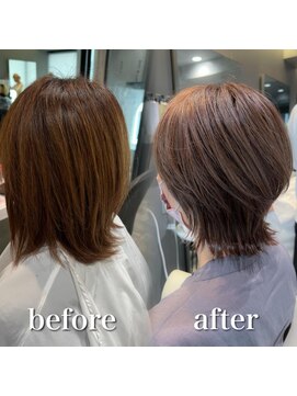 ミラバイケンジ 藤沢(Mira by KENJE) 白髪ぼかし細めハイライト30代40代50代セミディ