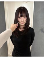 ソワンドゥブレスシエン 堀江店(soin de brace CIEN) なちゅ赤髪 × ハッシュカット