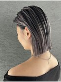 ローライト　バレイヤージュ　ホワイトブロンド　ハッシュカット