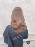 くびれヘアアプリコットオレンジハイライトカラー大津瀬田