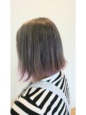 外はねボブ＋グレーベースパープル裾カラー