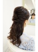 ナチュラルハーフアップ ヘアセット