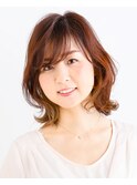 20代30代40代大人かわいい小顔ひし形外ハネミディアム