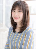 斜めバングネイビーアッシュ内巻きワンカールh上尾20代30代40代