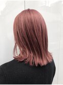 ダブルカラーピンクベージュケアブリーチハイトーン髪質改善