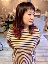 エイチヘア(h hair)&nbsp;【hhair 四条大宮】ピンク裾カラー×セミロング