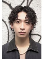 ササ(33) センターパート波巻きパーマツイストスパイラルマッシュウルフ