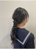 編みおろしヘア