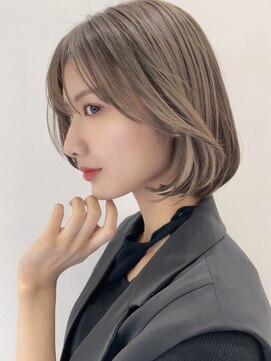 トルネード(TORNADO) 韓国風切りっぱなしボブ 丸みボブ インナーカラー A1225